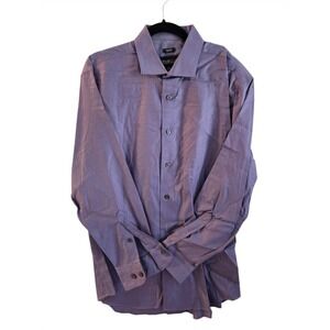 Awearness By Kenneth Cole Mens Purple Slim Fit Dress Shirt Size 16.5 32/33